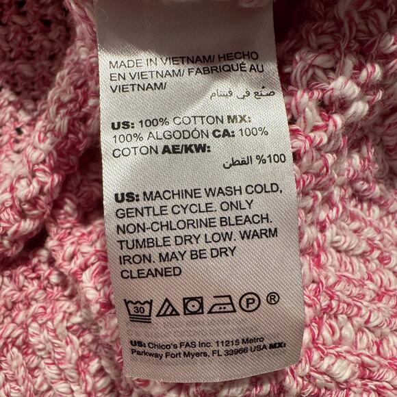 Chicos Sweater Pullover Cozy Boho Minimalist Casual Valentines Pink 0 Small 4 - Picture 4 of 6